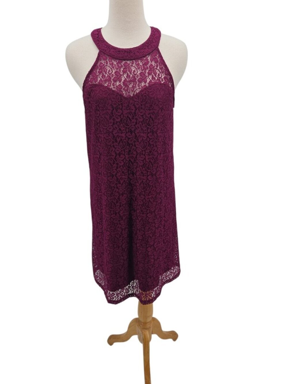 Candie's Halter Lace Dress Crisscross Back Cocktail Homecoming Size S